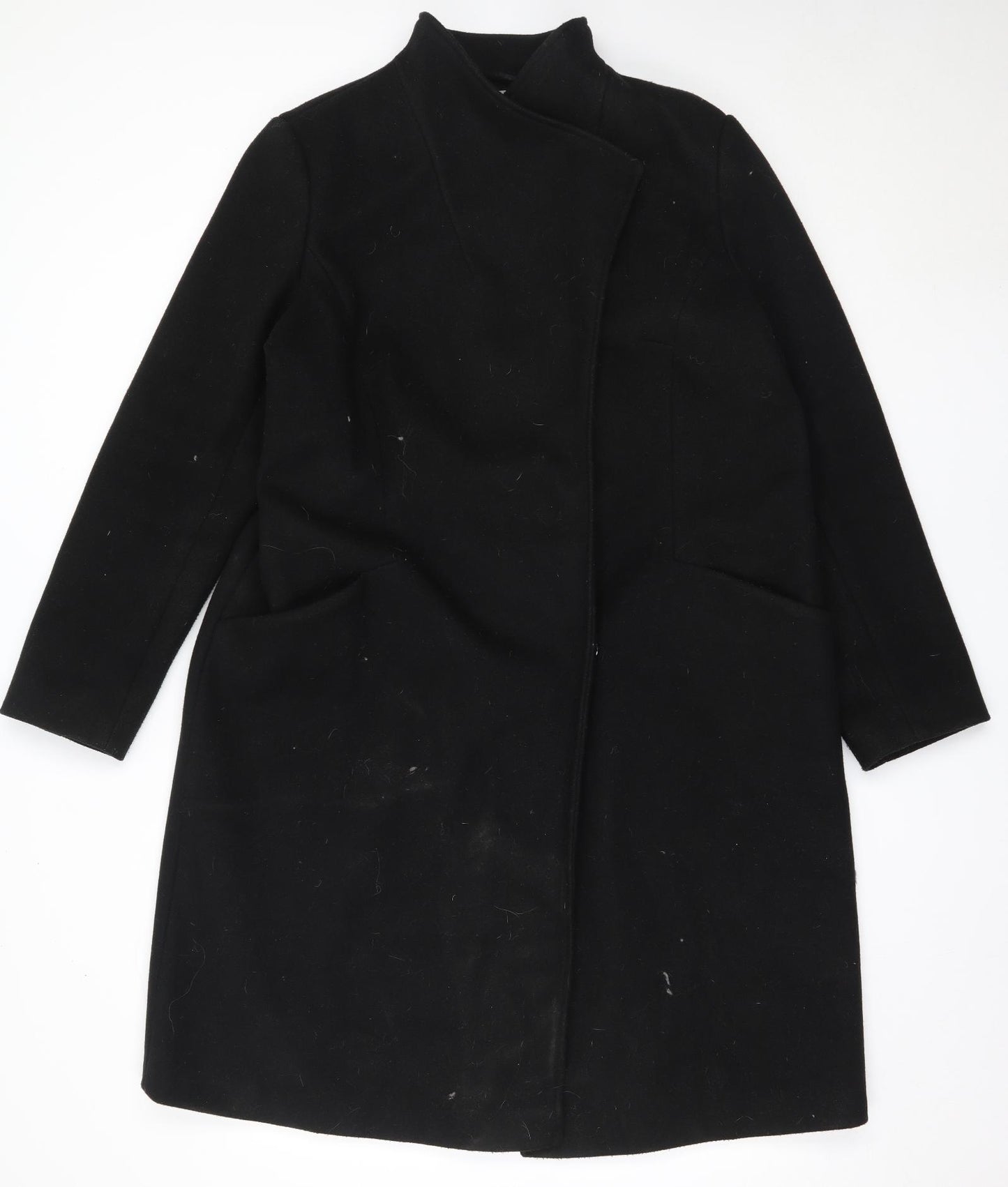 ASOS Womens Black   Overcoat Coat Size 18  Magnetic