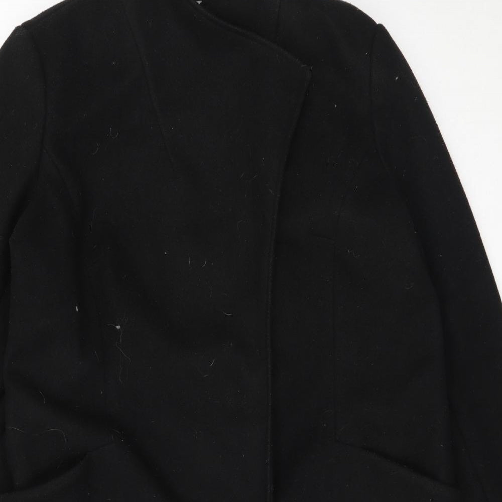 ASOS Womens Black   Overcoat Coat Size 18  Magnetic