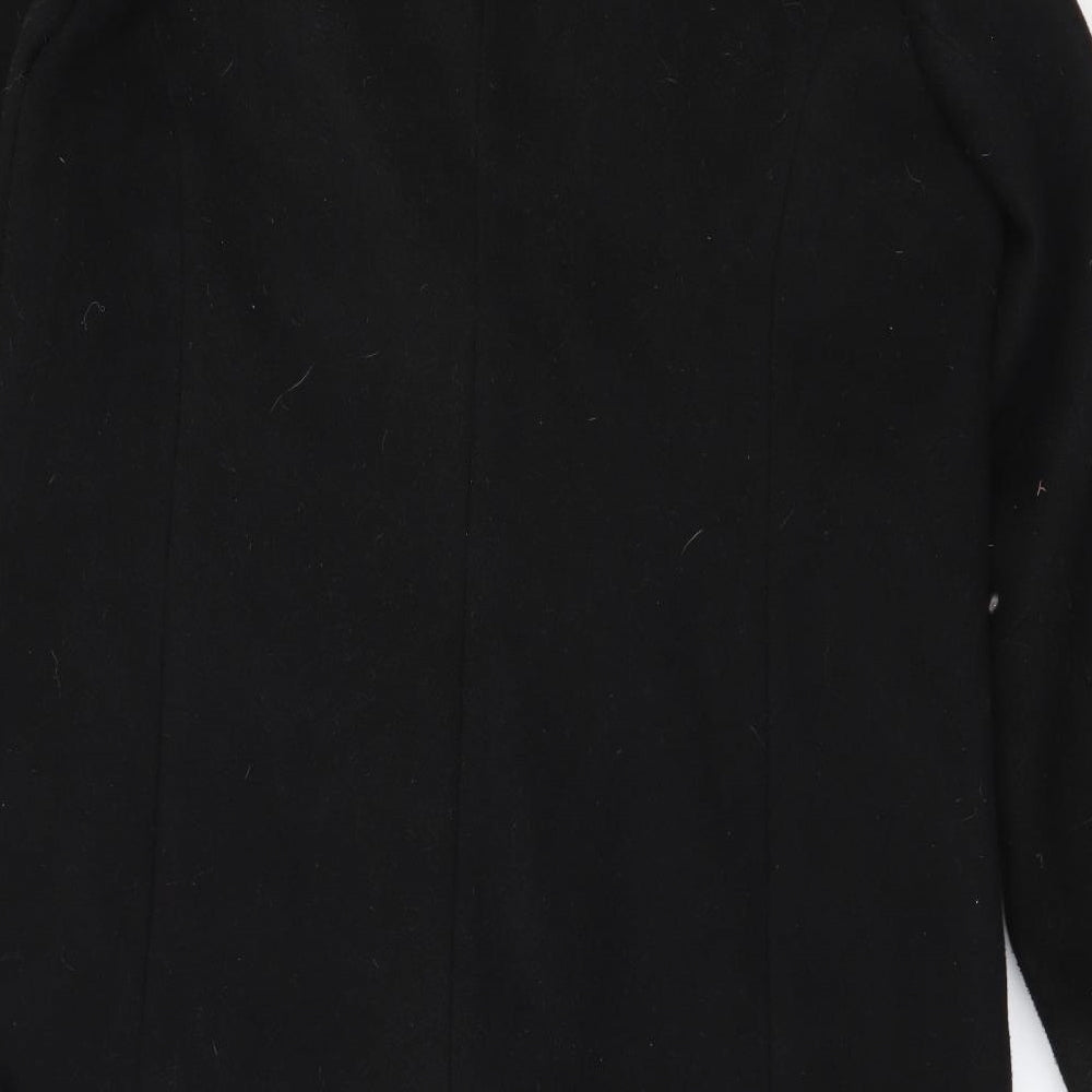 ASOS Womens Black   Overcoat Coat Size 18  Magnetic