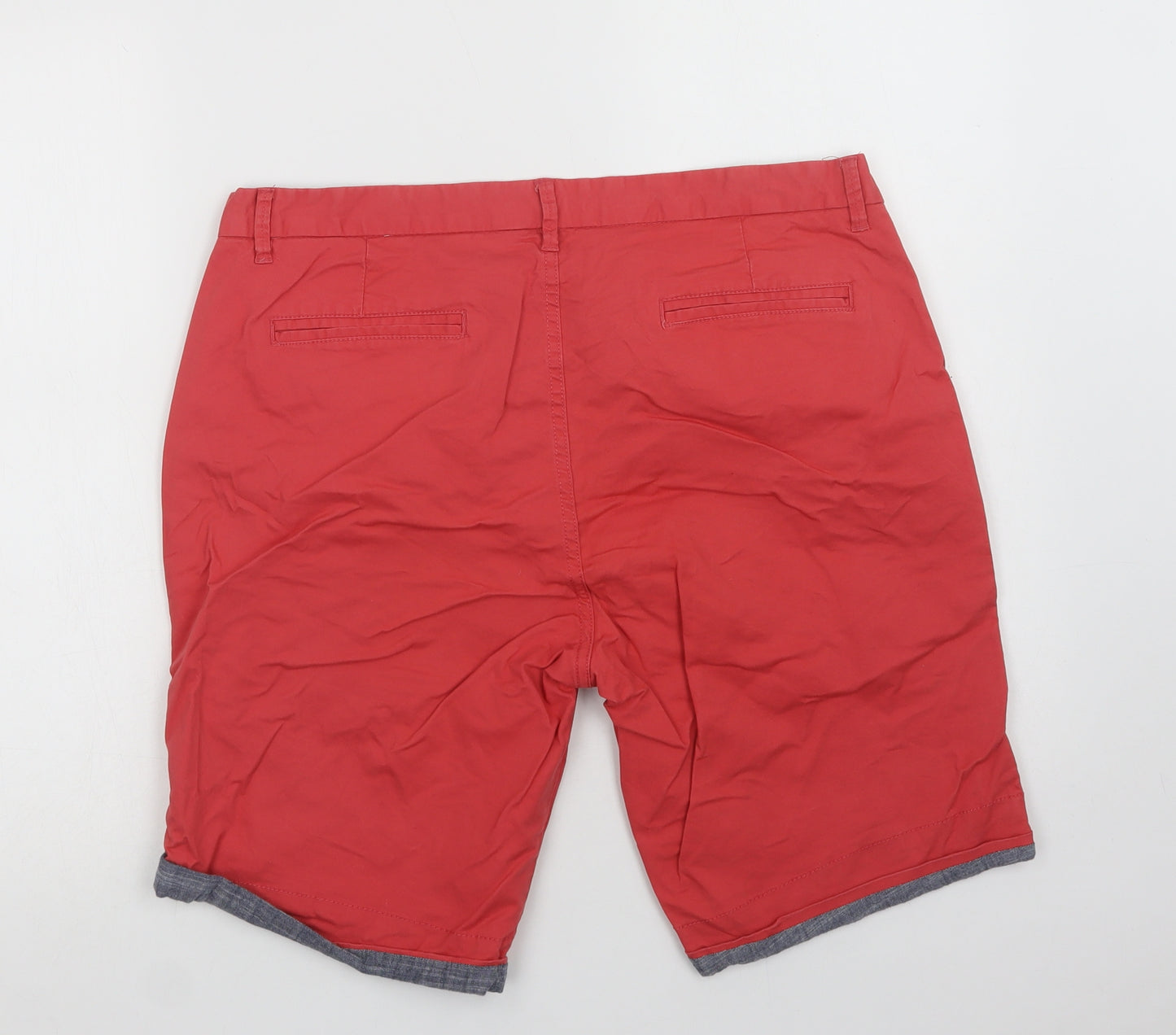 Primark Mens Red  Cotton Chino Shorts Size 36 L10 in Regular Button
