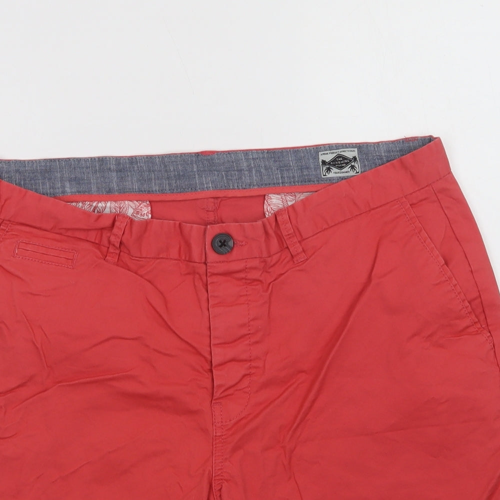 Primark Mens Red  Cotton Chino Shorts Size 36 L10 in Regular Button