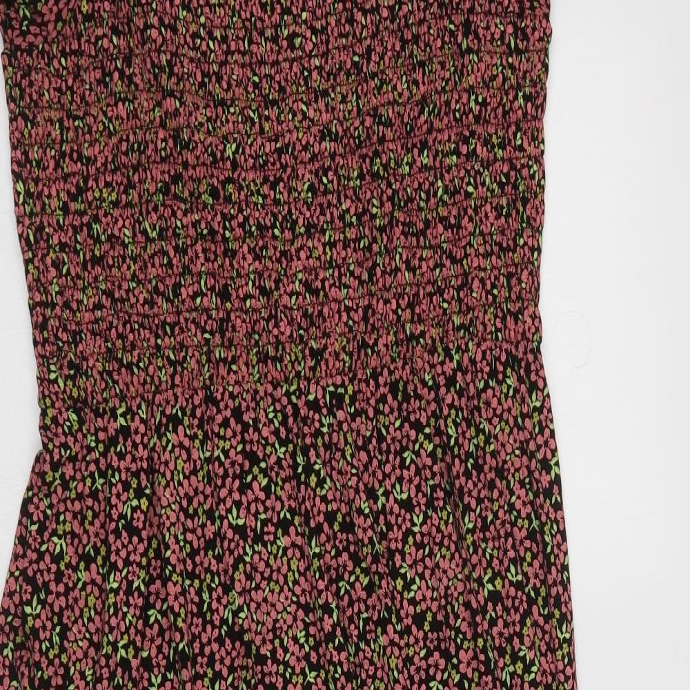 New Look Womens Multicoloured Floral Viscose A-Line  Size 14  Square Neck