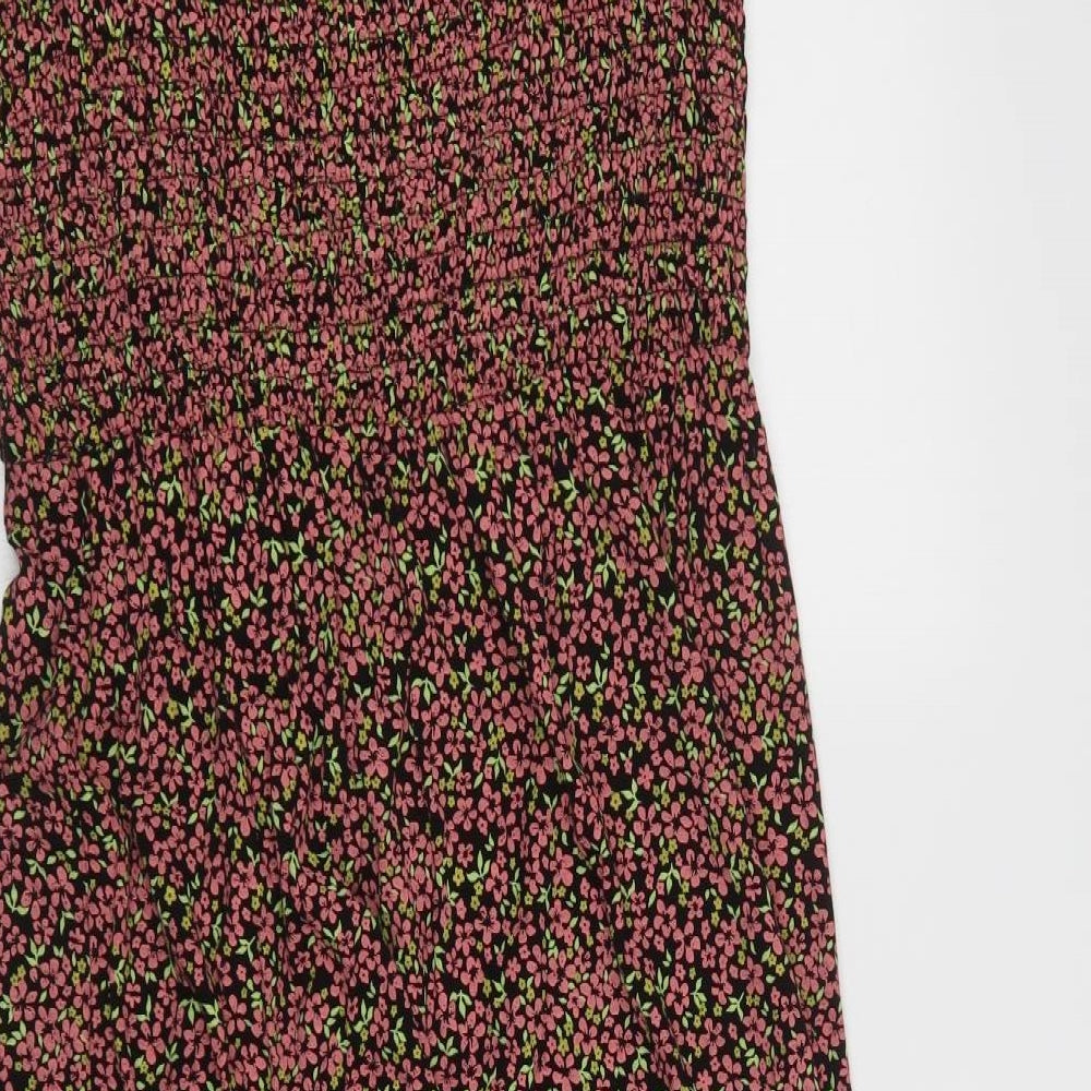 New Look Womens Multicoloured Floral Viscose A-Line  Size 14  Square Neck