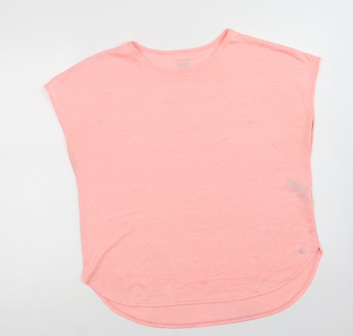 Dunnes Stores Womens Pink Polyester Basic T-Shirt Size M Crew Neck