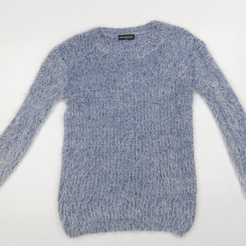 Moda Impression Womens Blue Crew Neck   Pullover Jumper Size M