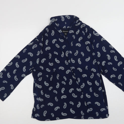 Marisota Womens Blue Paisley  Overcoat Blazer Size 20
