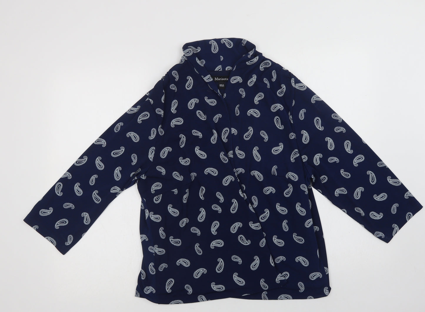 Marisota Womens Blue Paisley  Overcoat Blazer Size 20