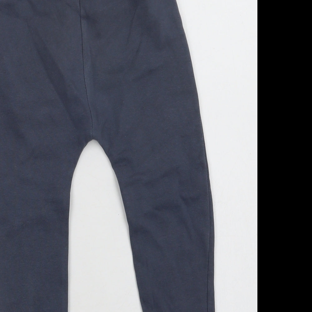 George Boys Blue  Cotton Jogger Trousers Size 3-4 Years  Regular Drawstring