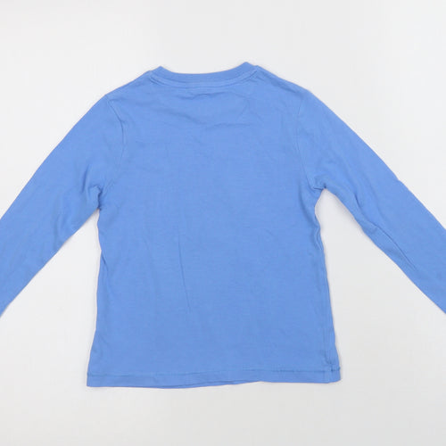 Marks and Spencer Boys Blue  Cotton Basic T-Shirt Size 4-5 Years Crew Neck  - Dog