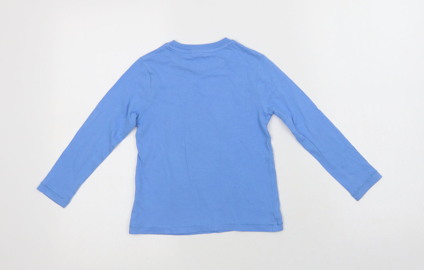 Marks and Spencer Boys Blue  Cotton Basic T-Shirt Size 4-5 Years Crew Neck  - Dog