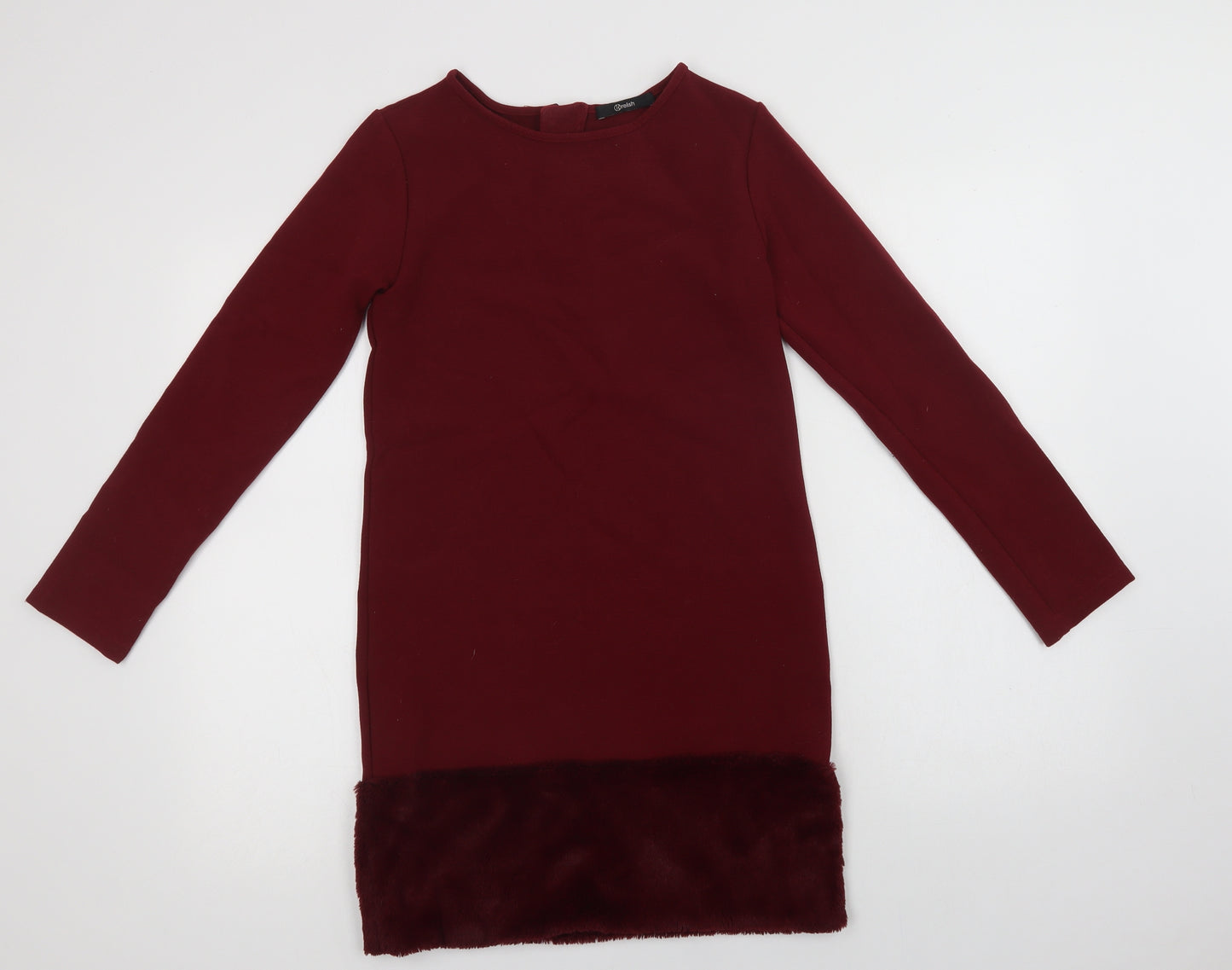 Relish Girls Purple  Viscose Pencil Dress  Size 12 Years  Crew Neck Zip