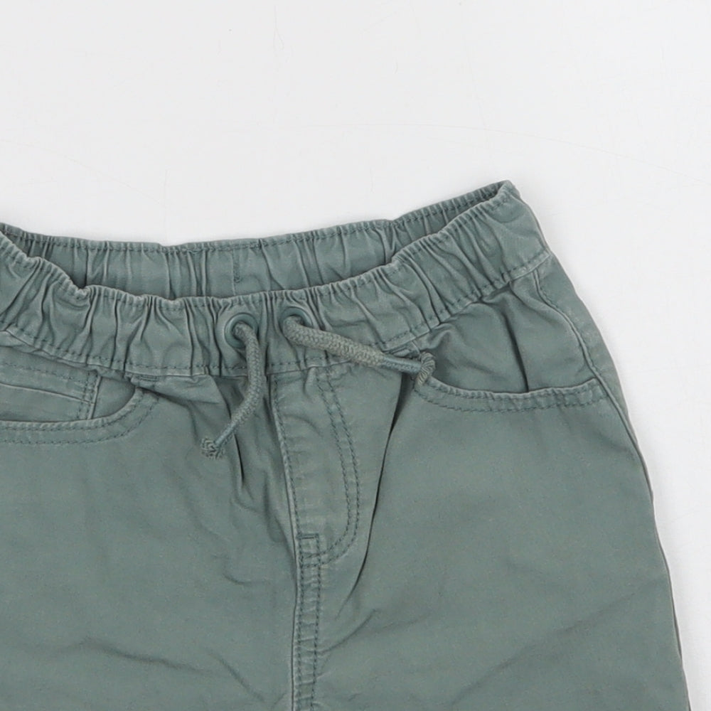 George Boys Green  Cotton Chino Shorts Size 4-5 Years  Regular Drawstring