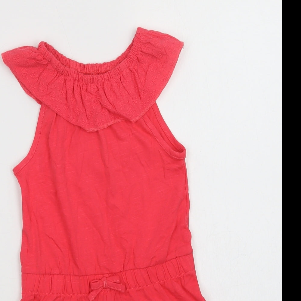 George Girls Pink  Cotton Playsuit One-Piece Size 3-4 Years