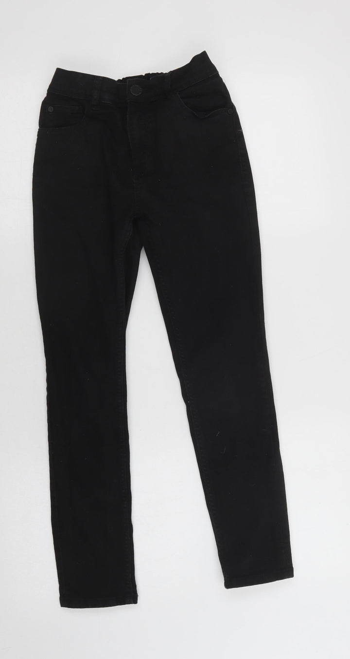 NEXT Girls Black  Cotton Straight Jeans Size 11 Years  Regular Button