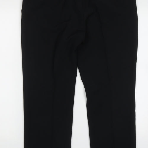 Marks and Spencer Womens Black  Polyester Trousers  Size 14 L29 in Regular Button