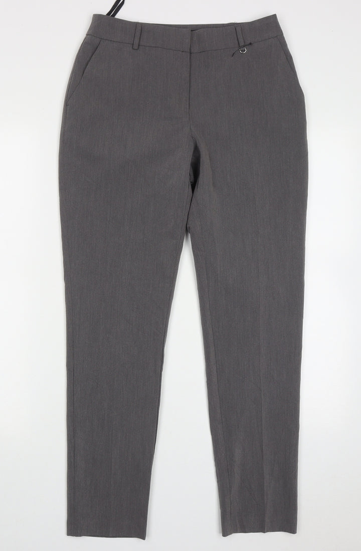 Dorothy Perkins Womens Grey Polyester Trousers Size 8 L29 in Regular Hook & Eye