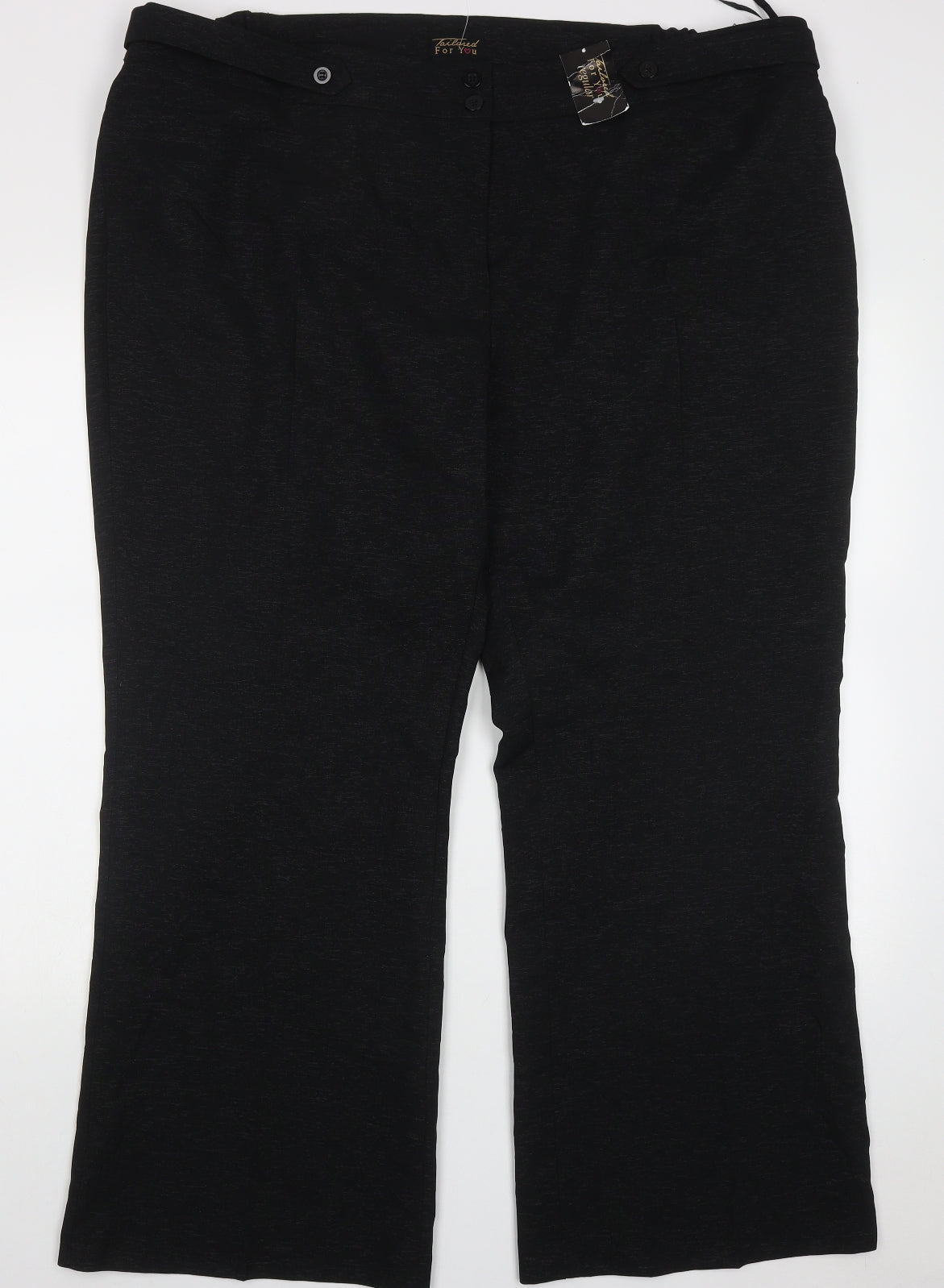 TAILORED FOR YOU Womens Black  Polyester Trousers  Size 24 L29 in Regular Button