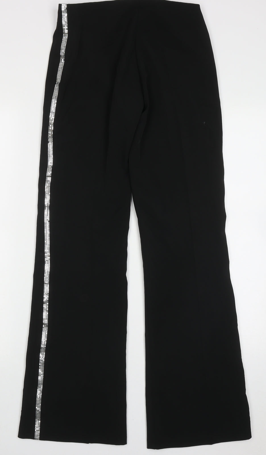 Dragon Womens Black  Polyester Trousers  Size 6 L30 in Regular Hook & Eye