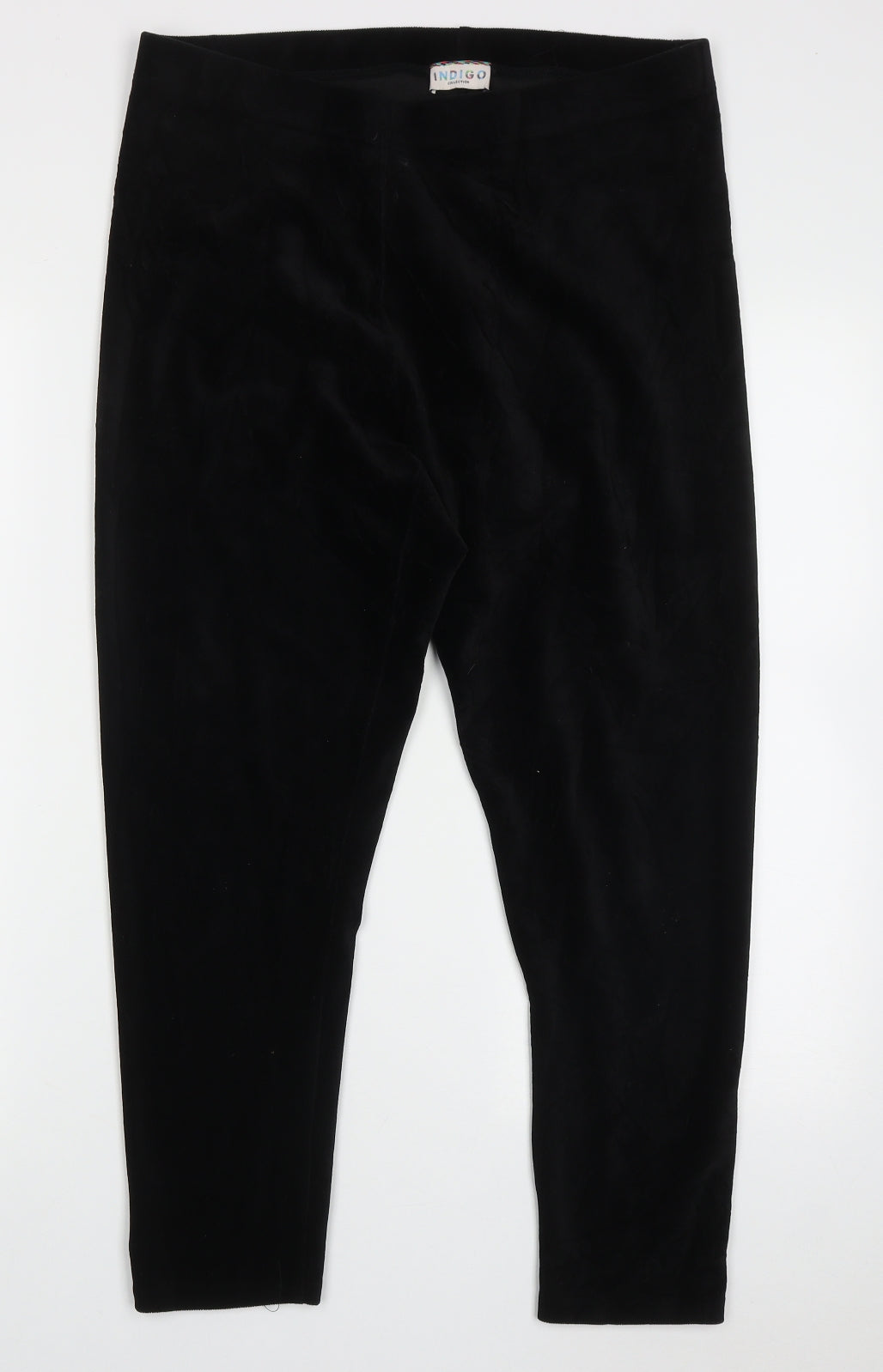 Indigo Womens Black  Polyester Capri Trousers Size 12 L26 in Regular