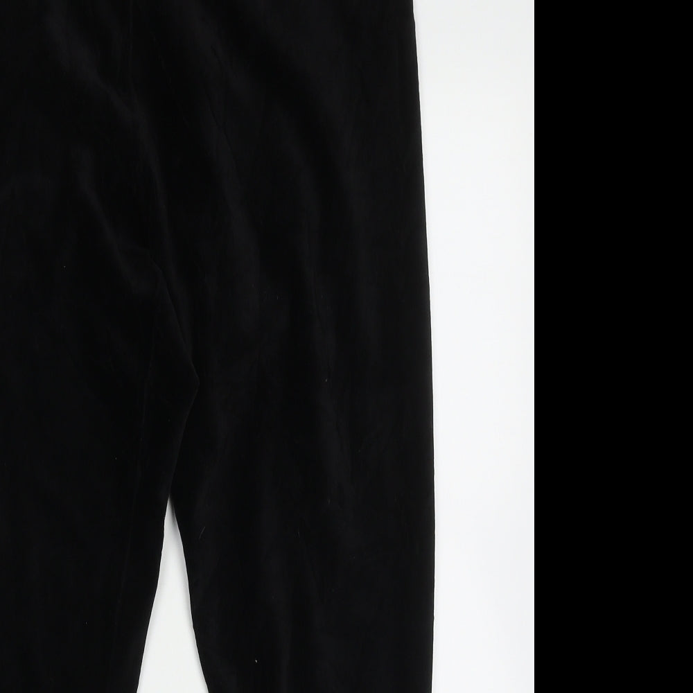Indigo Womens Black  Polyester Capri Trousers Size 12 L26 in Regular