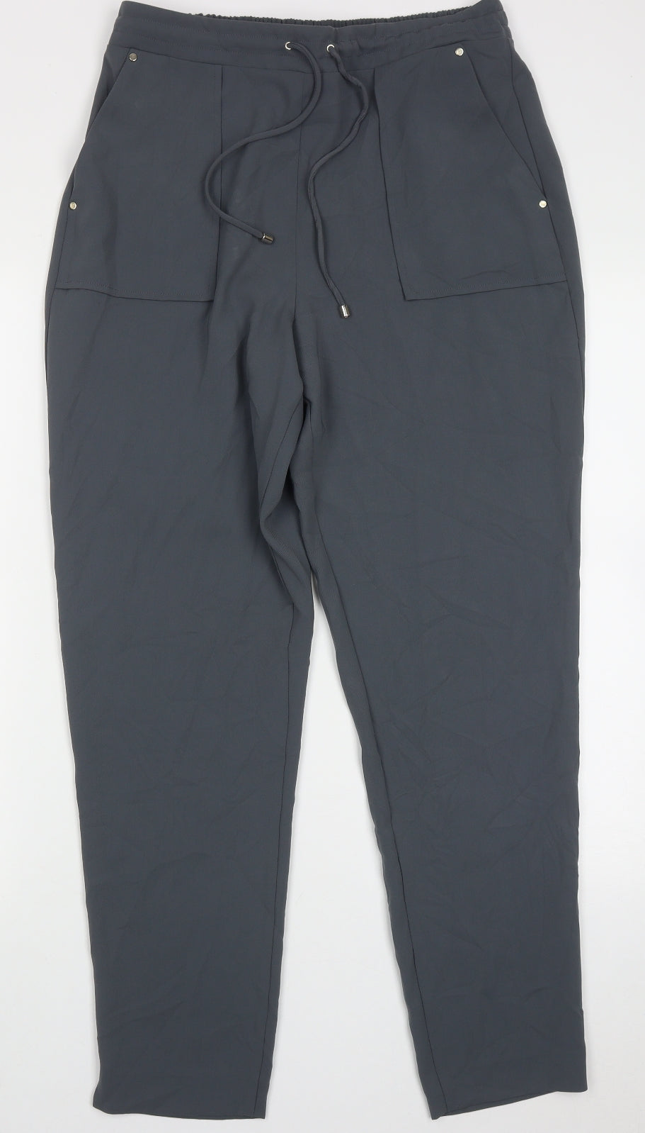 Phase Eight Womens Green  Polyester Trousers  Size 12 L30 in Regular Tie