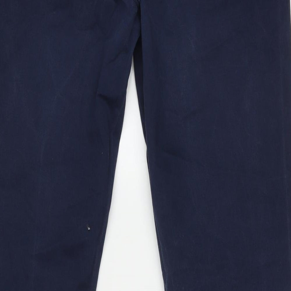Topman Mens Blue  Cotton Capri Trousers Size 34 L32 in Regular Button