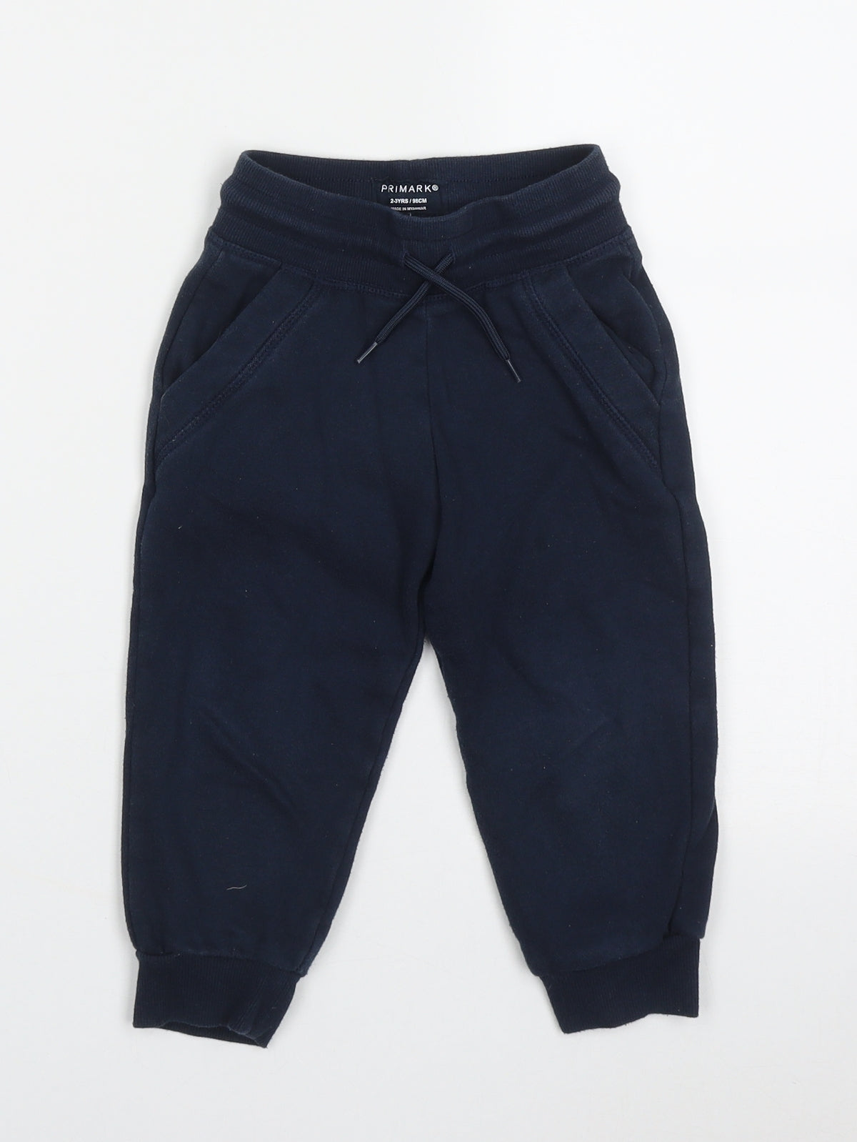 Primark Boys Blue  Cotton Jogger Trousers Size 2-3 Years  Regular Tie