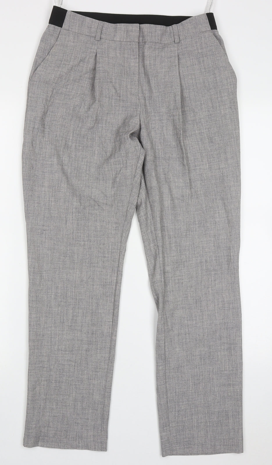 Primark Womens Grey  Polyester Capri Trousers Size 12 L28 in Regular Hook & Eye