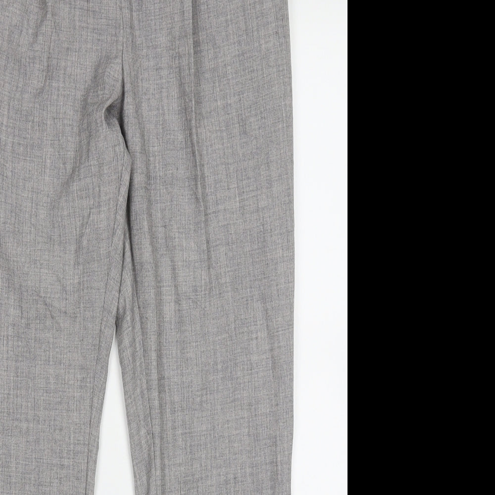 Primark Womens Grey  Polyester Capri Trousers Size 12 L28 in Regular Hook & Eye