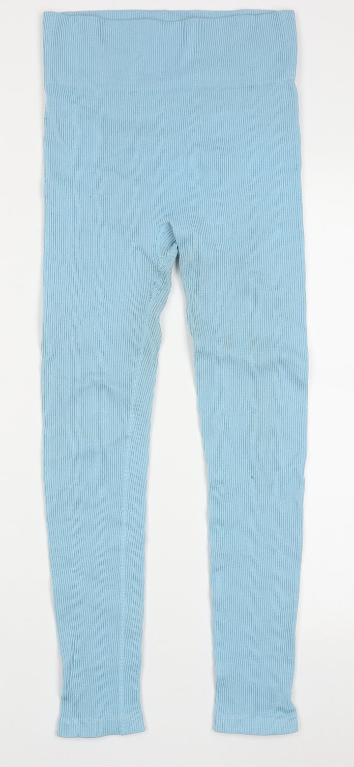 Dunnes Stores Womens Blue Polyamide Capri Trousers Size M L27 in Regular