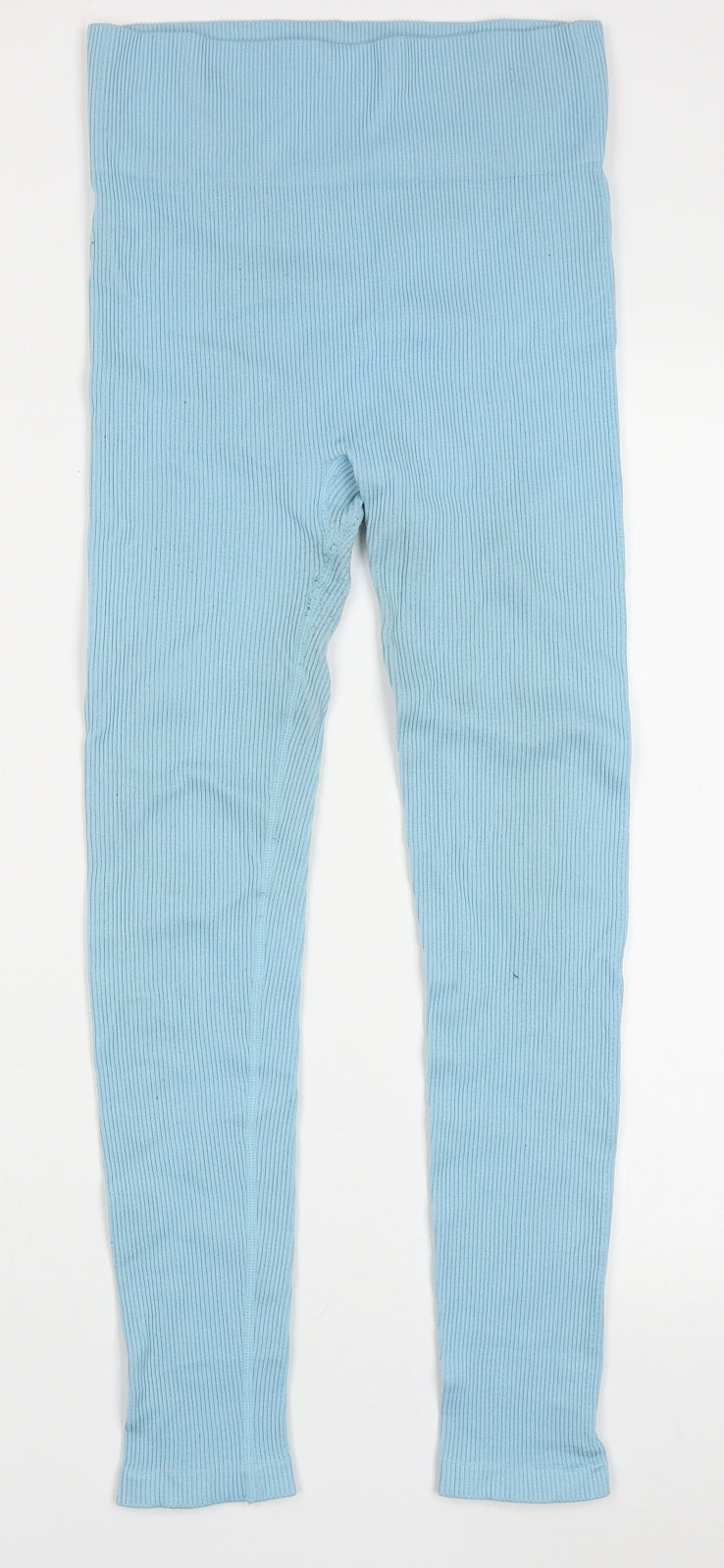 Dunnes Stores Womens Blue  Polyamide Capri Trousers Size M L27 in Regular