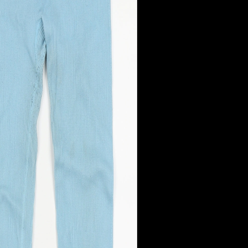 Dunnes Stores Womens Blue  Polyamide Capri Trousers Size M L27 in Regular
