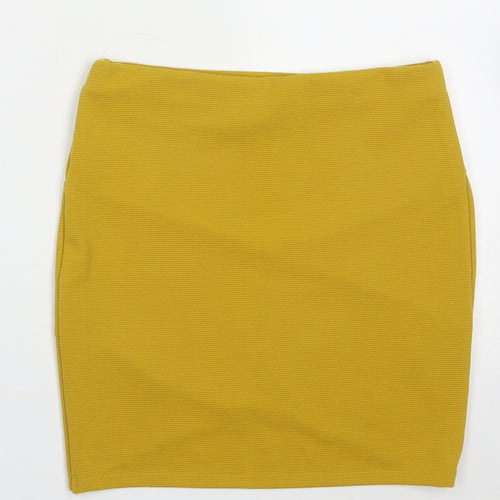 FOREVER 21 Womens Yellow  Polyester Wrap Skirt Size S