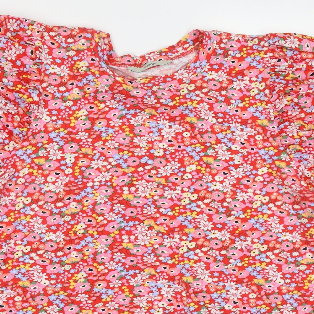 George Womens Multicoloured Floral Cotton Basic T-Shirt Size 16 Crew Neck - puff sleeve