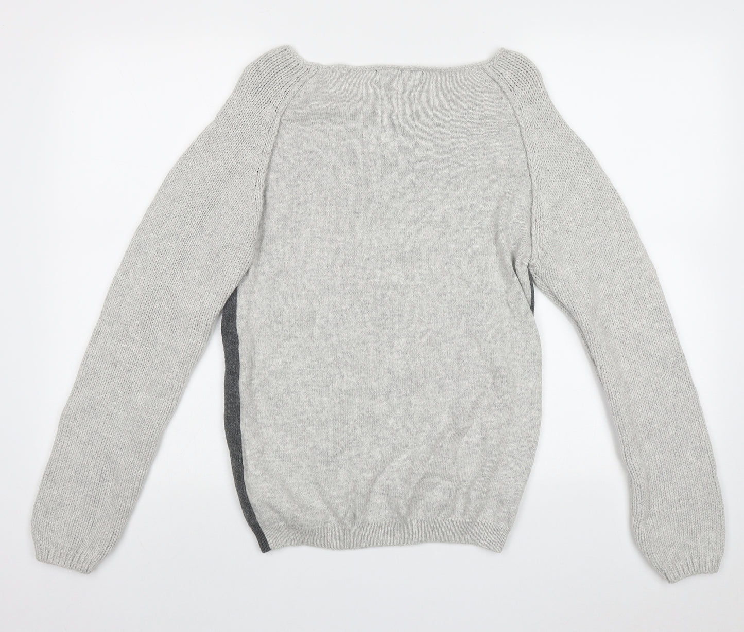 NEXT Womens Grey Boat Neck Polka Dot Cotton Pullover Jumper Size 12   - heart pattern