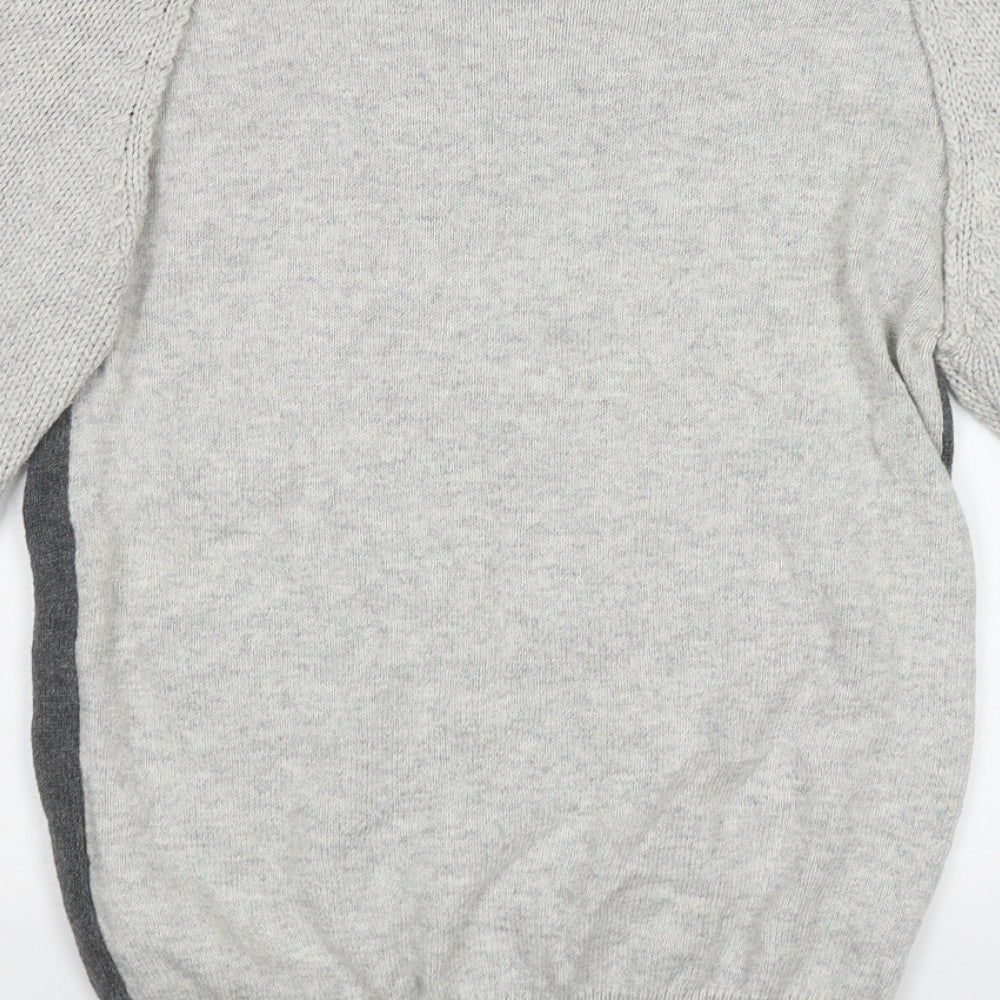 NEXT Womens Grey Boat Neck Polka Dot Cotton Pullover Jumper Size 12   - heart pattern