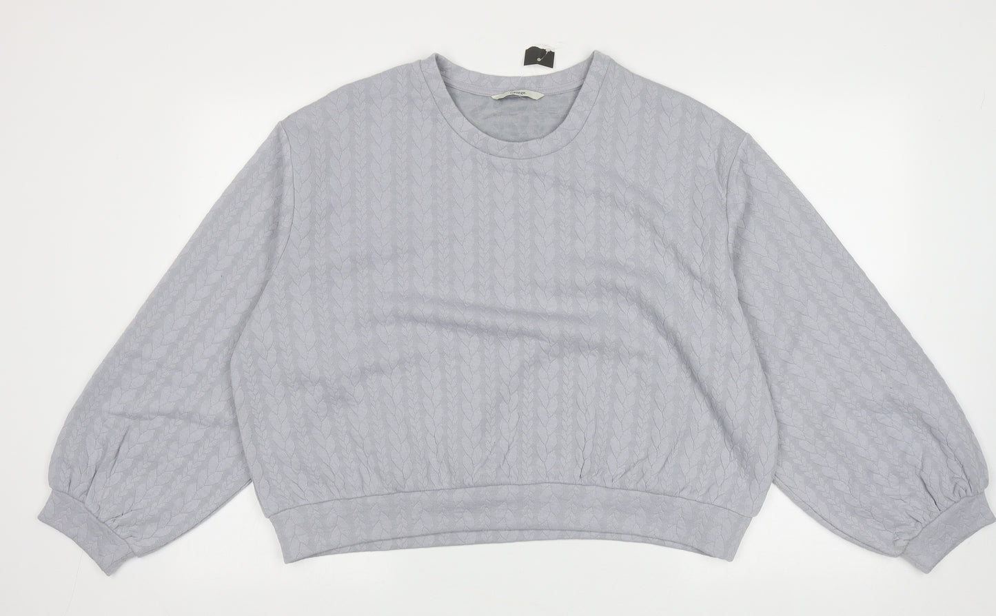 George Womens Grey Crew Neck Geometric Polyester Pullover Jumper Size 18