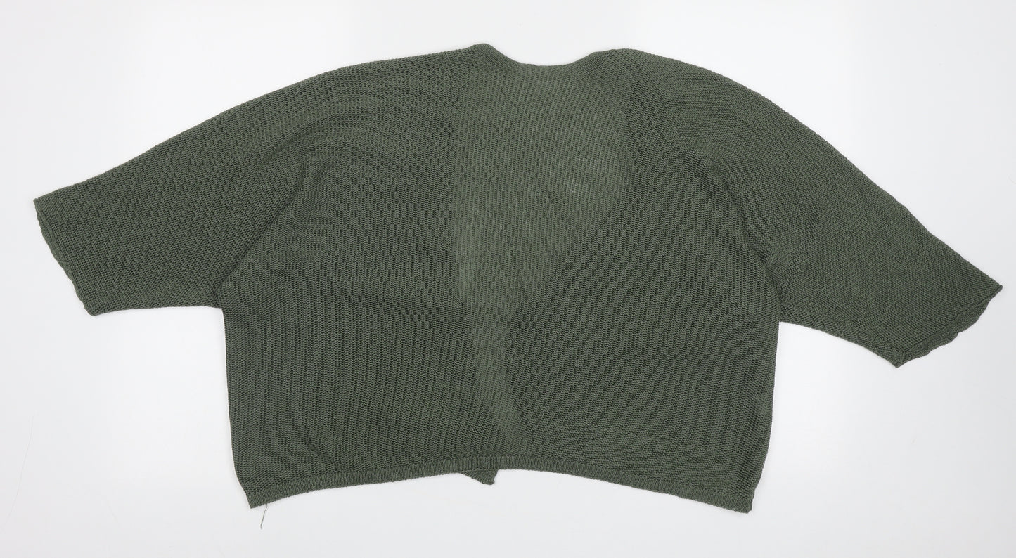 Preworn Womens Green V-Neck  Acrylic Cardigan Jumper Size M