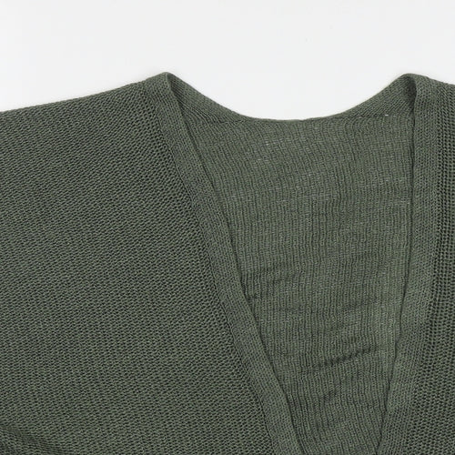 Preworn Womens Green V-Neck  Acrylic Cardigan Jumper Size M
