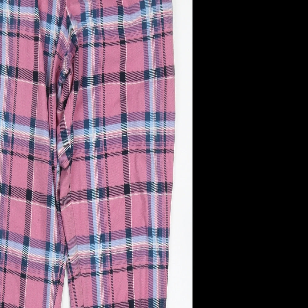 NEXT Womens Pink Check Polyester Cami Pyjama Pants Size S