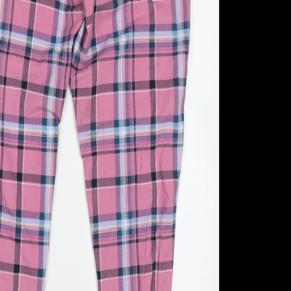 NEXT Womens Pink Check Polyester Cami Pyjama Pants Size S