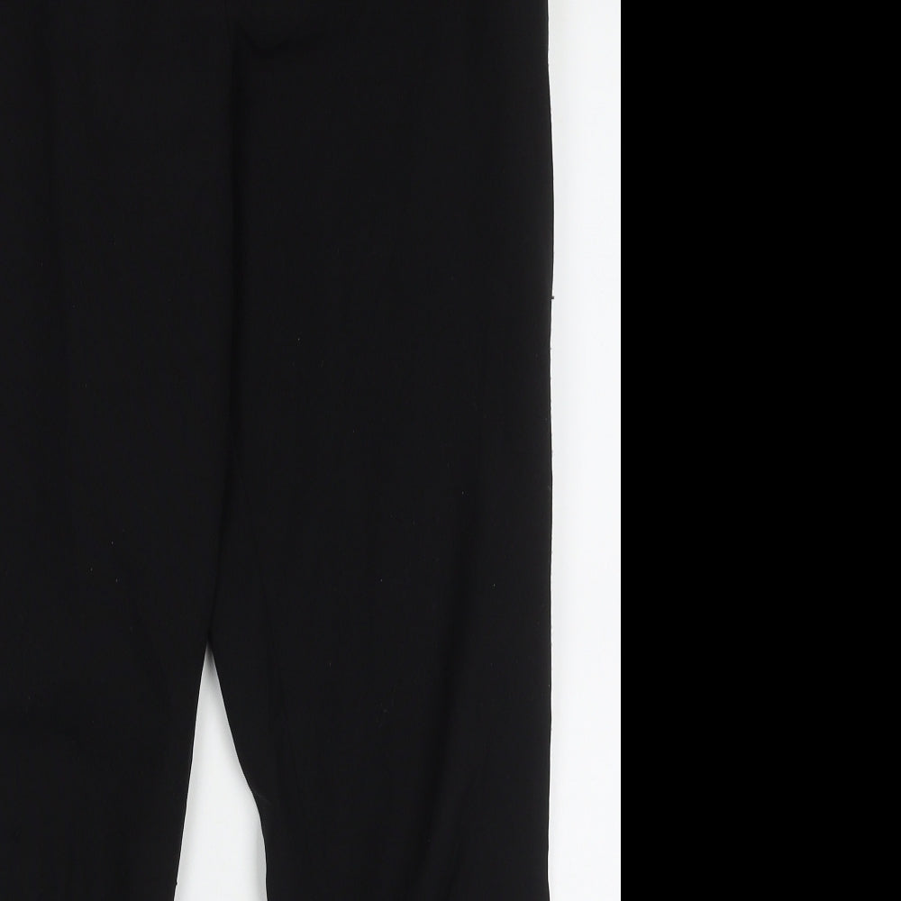 Primark Womens Black  Polyester Trousers  Size 12 L27 in Regular Hook & Eye