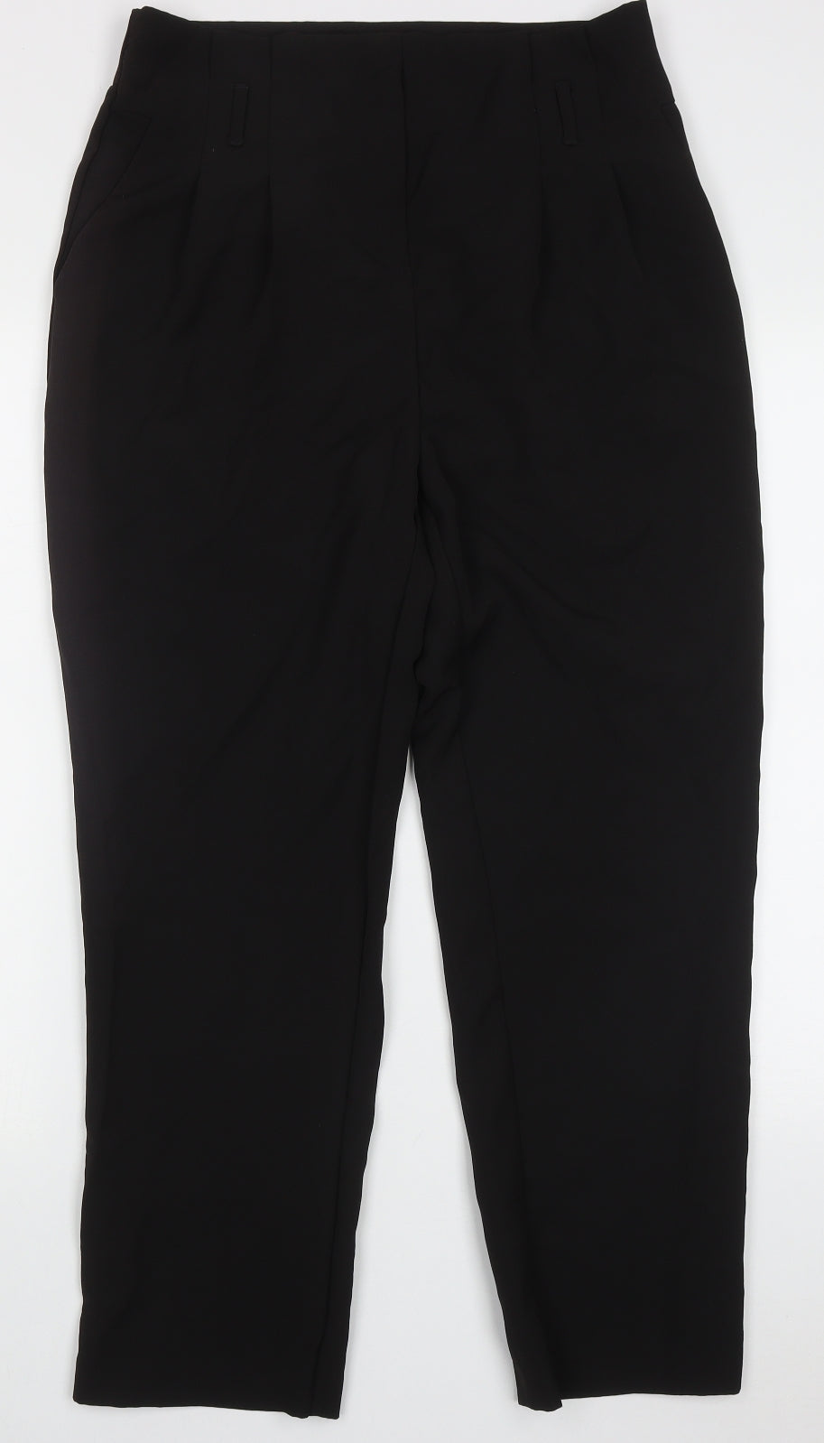 New Look Womens Black  Polyester Trousers  Size 12 L27 in Regular Hook & Eye