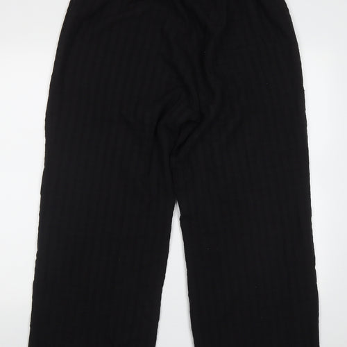 Signature Womens Black Check Polyester Trousers  Size XL L27 in Regular