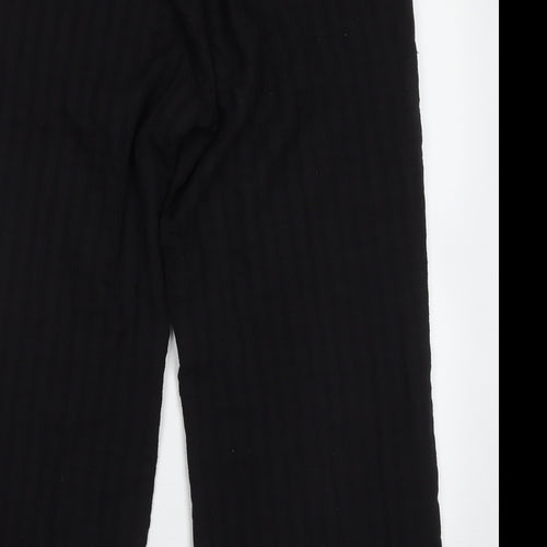 Signature Womens Black Check Polyester Trousers  Size XL L27 in Regular