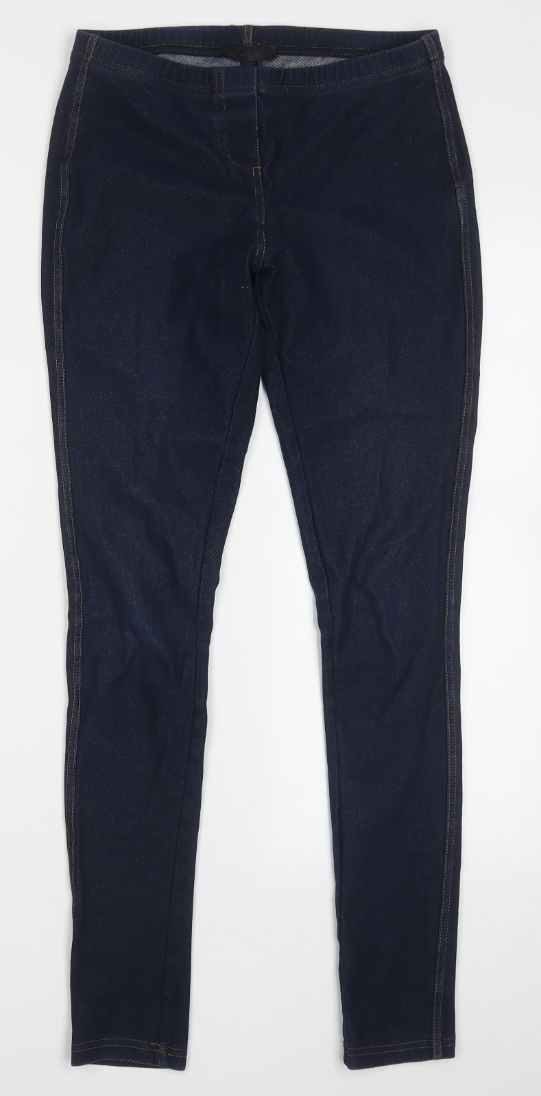 Topshop Womens Blue  Cotton Jegging Trousers Size 10 L28 in Regular