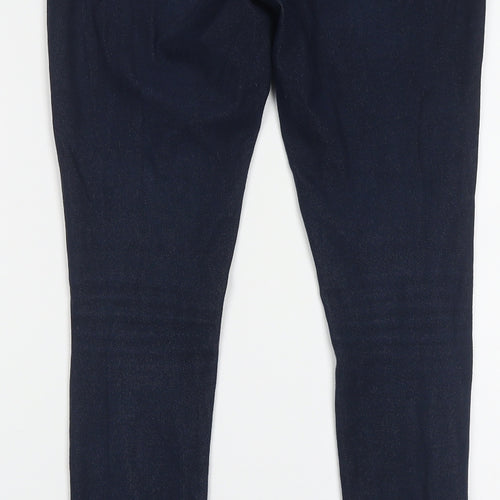 Topshop Womens Blue  Cotton Jegging Trousers Size 10 L28 in Regular