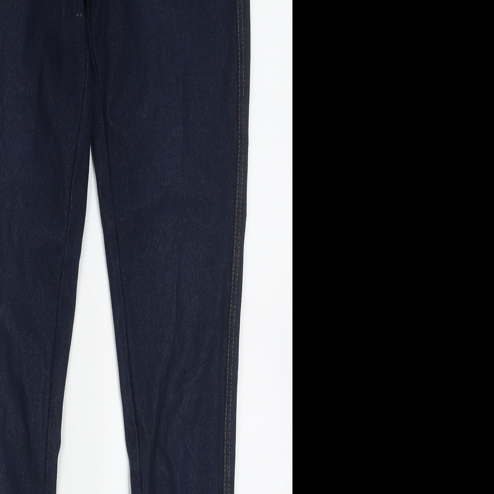Topshop Womens Blue  Cotton Jegging Trousers Size 10 L28 in Regular