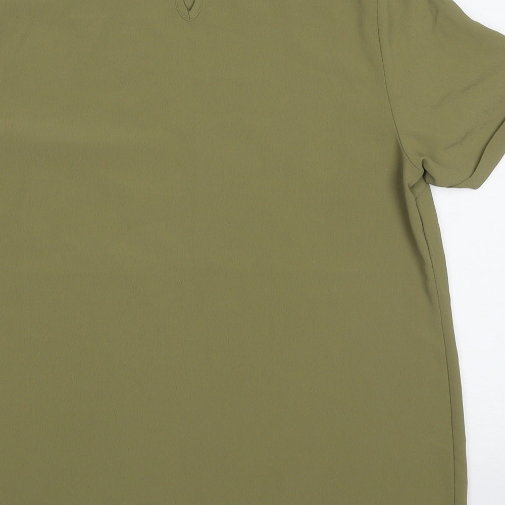 Primark Womens Green  Polyester Basic T-Shirt Size 8 Crew Neck