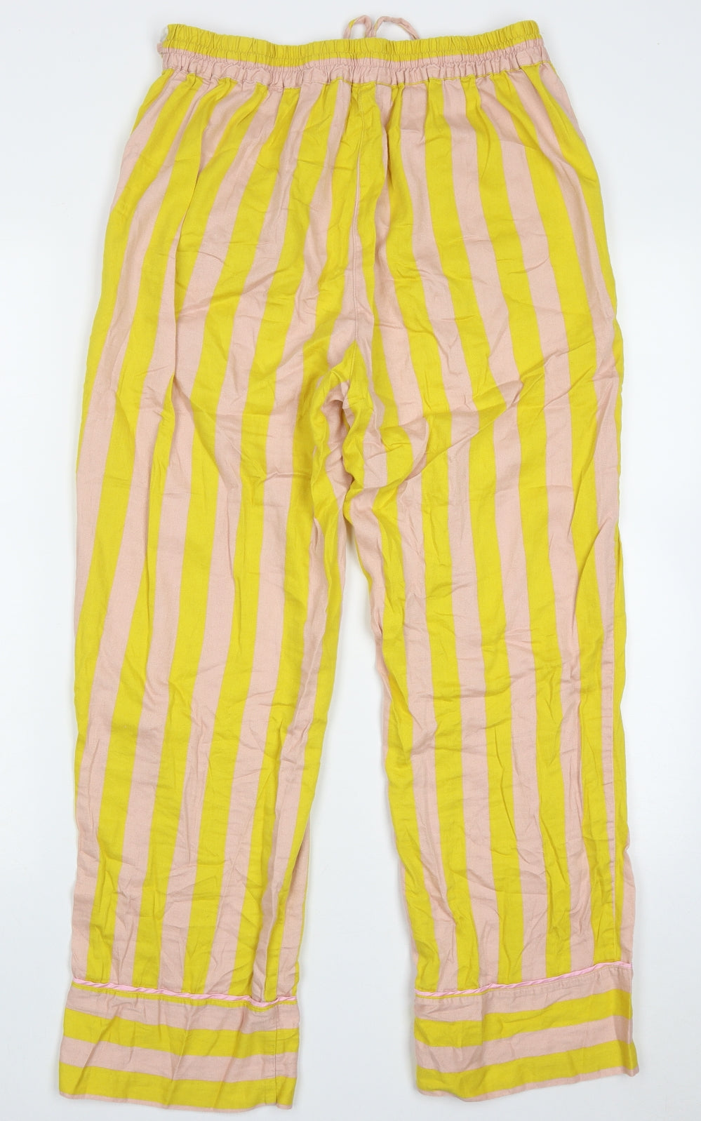 Boden Womens Yellow Striped Cotton Cami Pyjama Pants Size 12  Tie